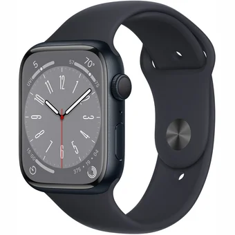 Apple Watch Series 8 GPS + Cellular 45mm Midnight Aluminium Case with Midnight Sport Band (bez lādētāja) [Demo]